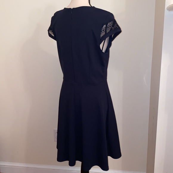 Navy Blue A Line Dress. Cutout/Lace Detail. H&M. Size Medium - Picture 5 of 10